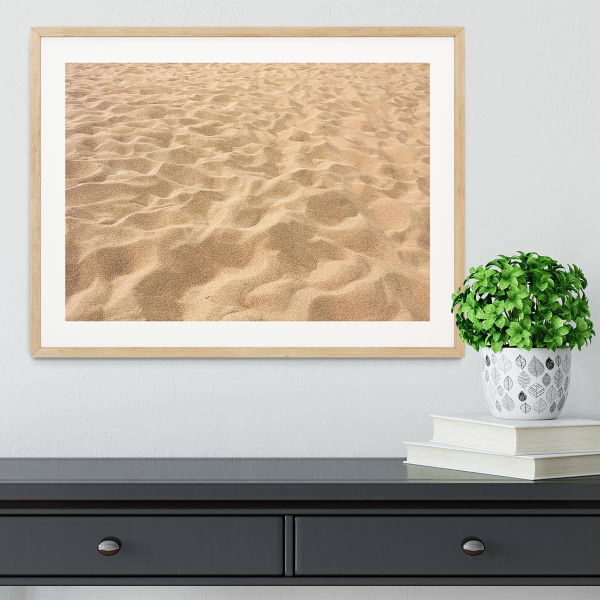 Lines in the sand of a beach Framed Print - Canvas Art Rocks - 3