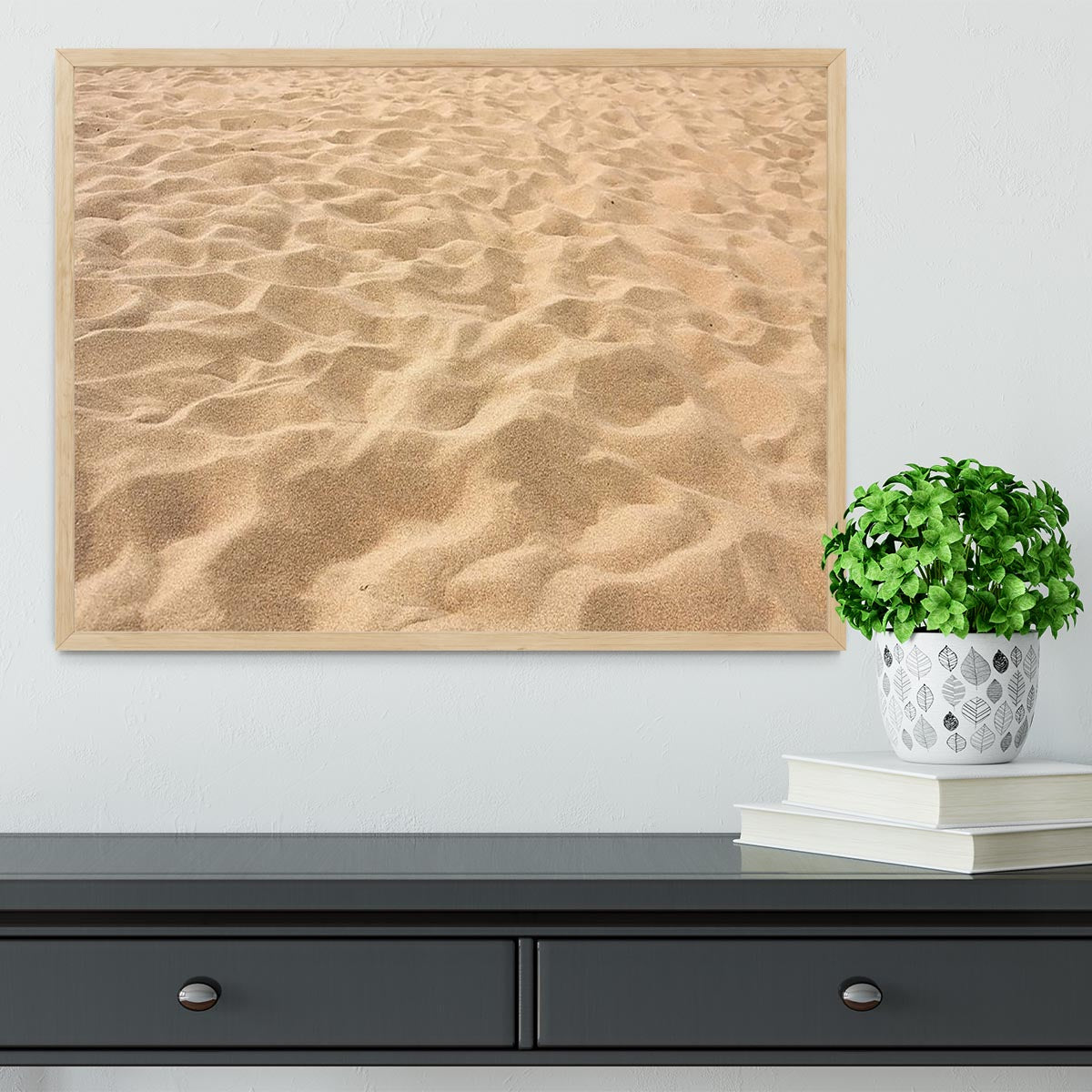 Lines in the sand of a beach Framed Print - Canvas Art Rocks - 4