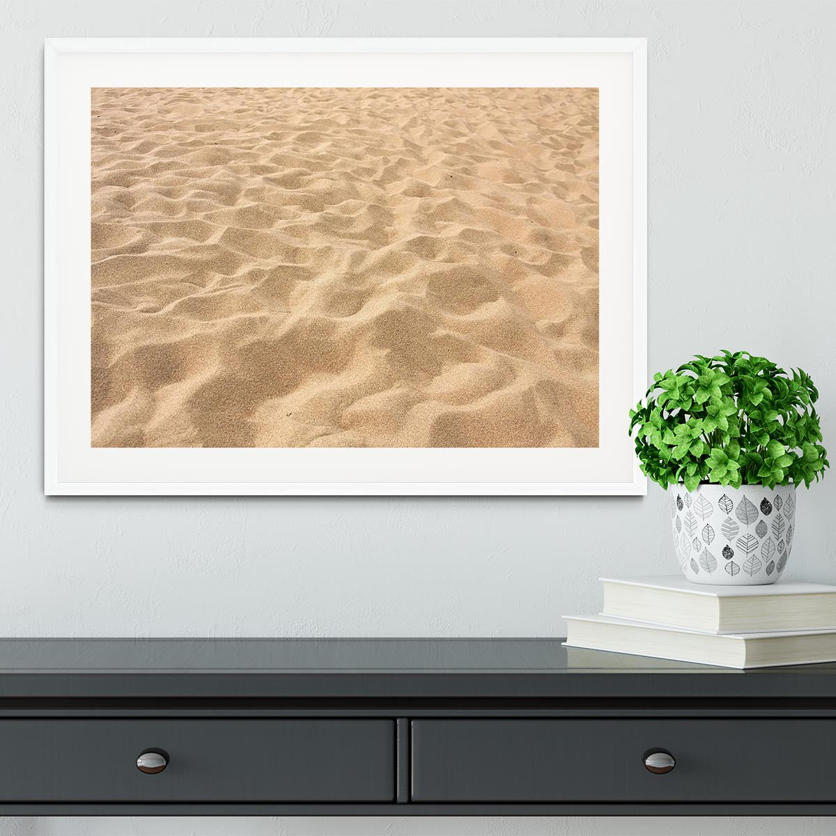 Lines in the sand of a beach Framed Print - Canvas Art Rocks - 5