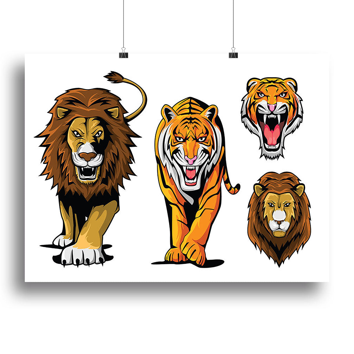 Lion And Tiger Canvas Print or Poster - Canvas Art Rocks - 2