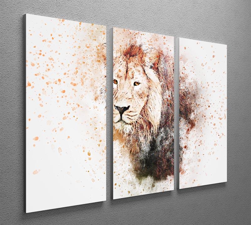 Lion Splatter 3 Split Panel Canvas Print - Canvas Art Rocks - 2