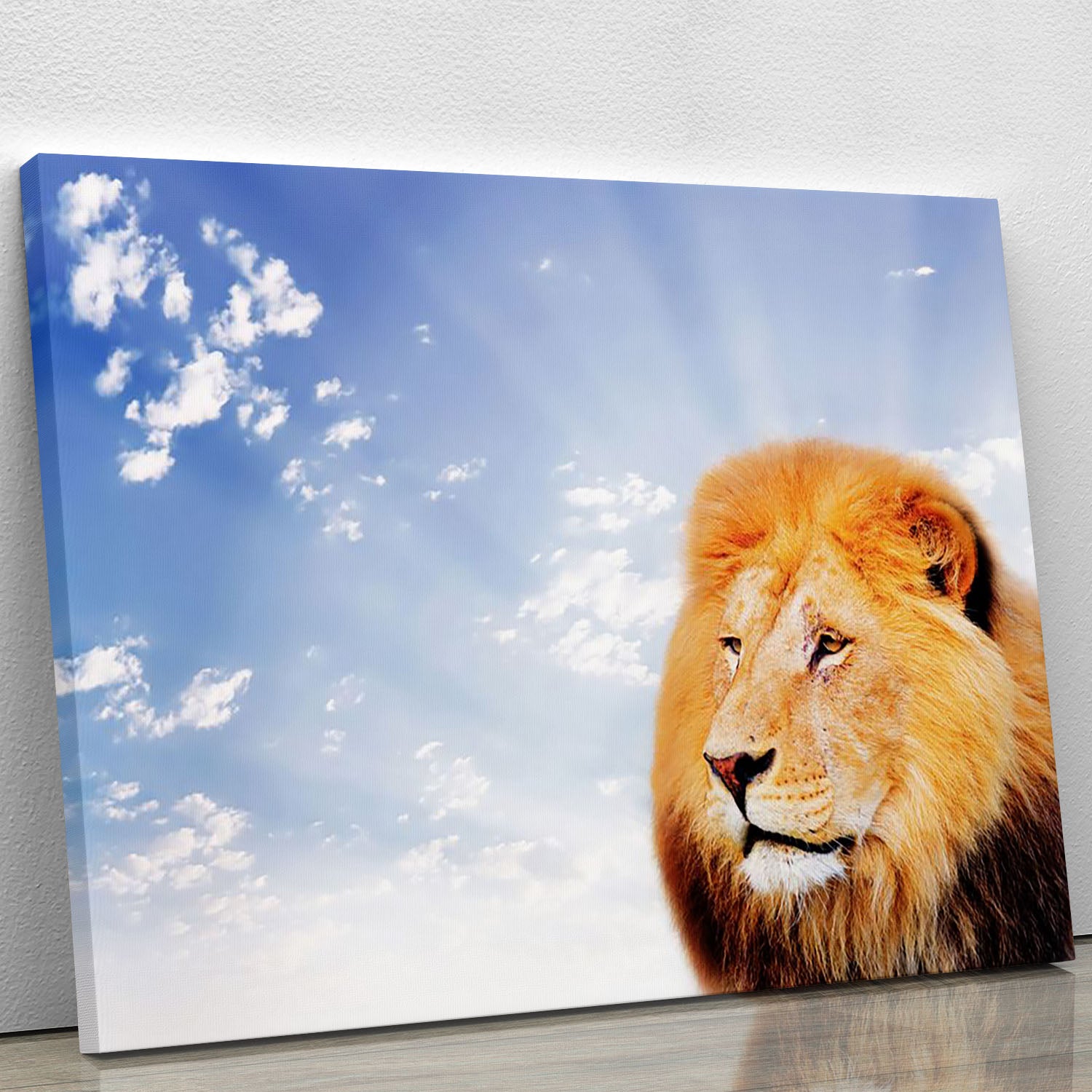 Lion on a sky background Canvas Print or Poster - Canvas Art Rocks - 1