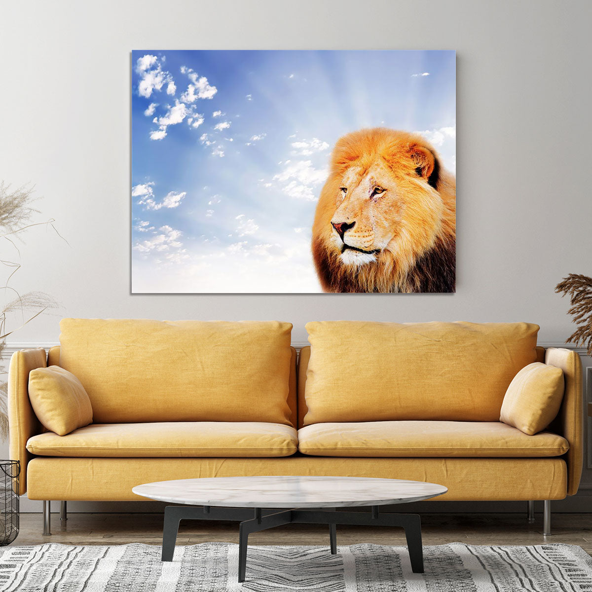 Lion on a sky background Canvas Print or Poster - Canvas Art Rocks - 4