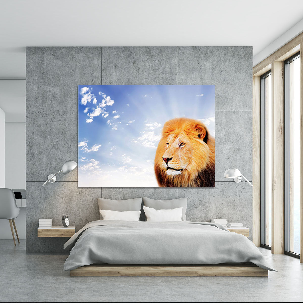 Lion on a sky background Canvas Print or Poster - Canvas Art Rocks - 5