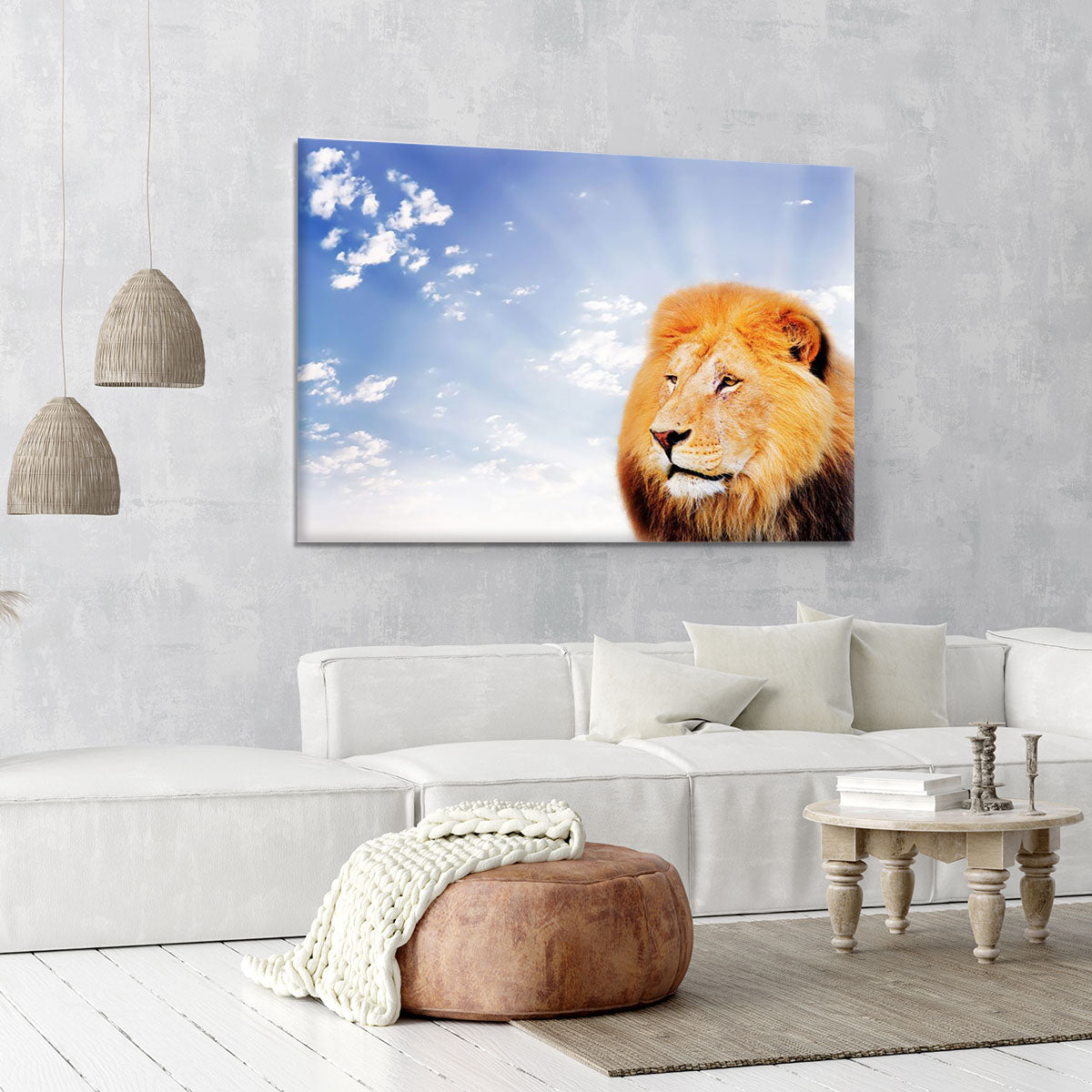 Lion on a sky background Canvas Print or Poster - Canvas Art Rocks - 6