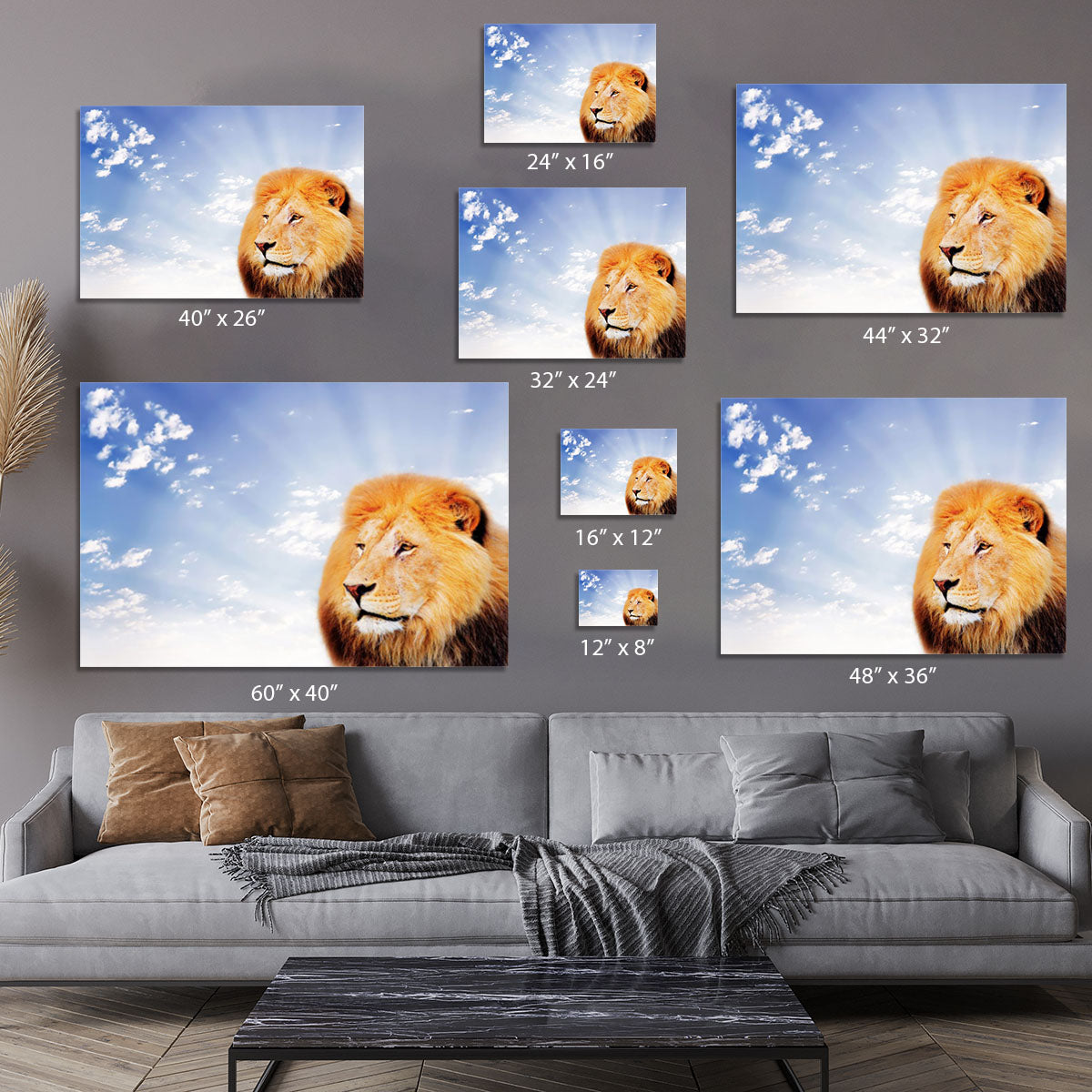 Lion on a sky background Canvas Print or Poster - Canvas Art Rocks - 7