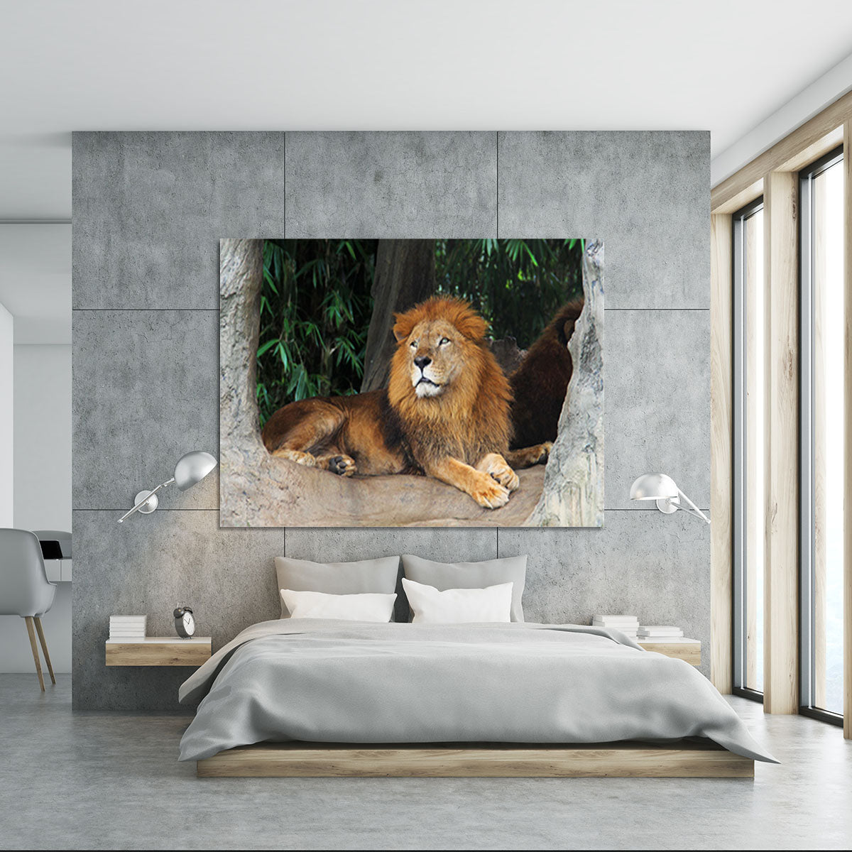 Lion resting on a tree Canvas Print or Poster - Canvas Art Rocks - 5