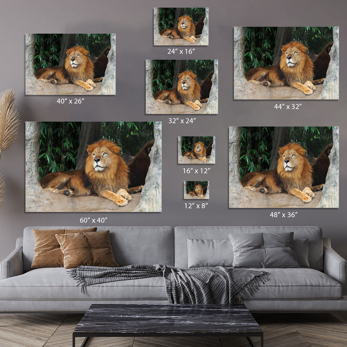 Lion resting on a tree Canvas Print or Poster - Canvas Art Rocks - 7