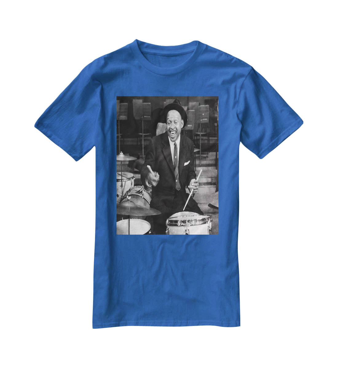 Lionel Hampton on the drums T-Shirt - Canvas Art Rocks - 2