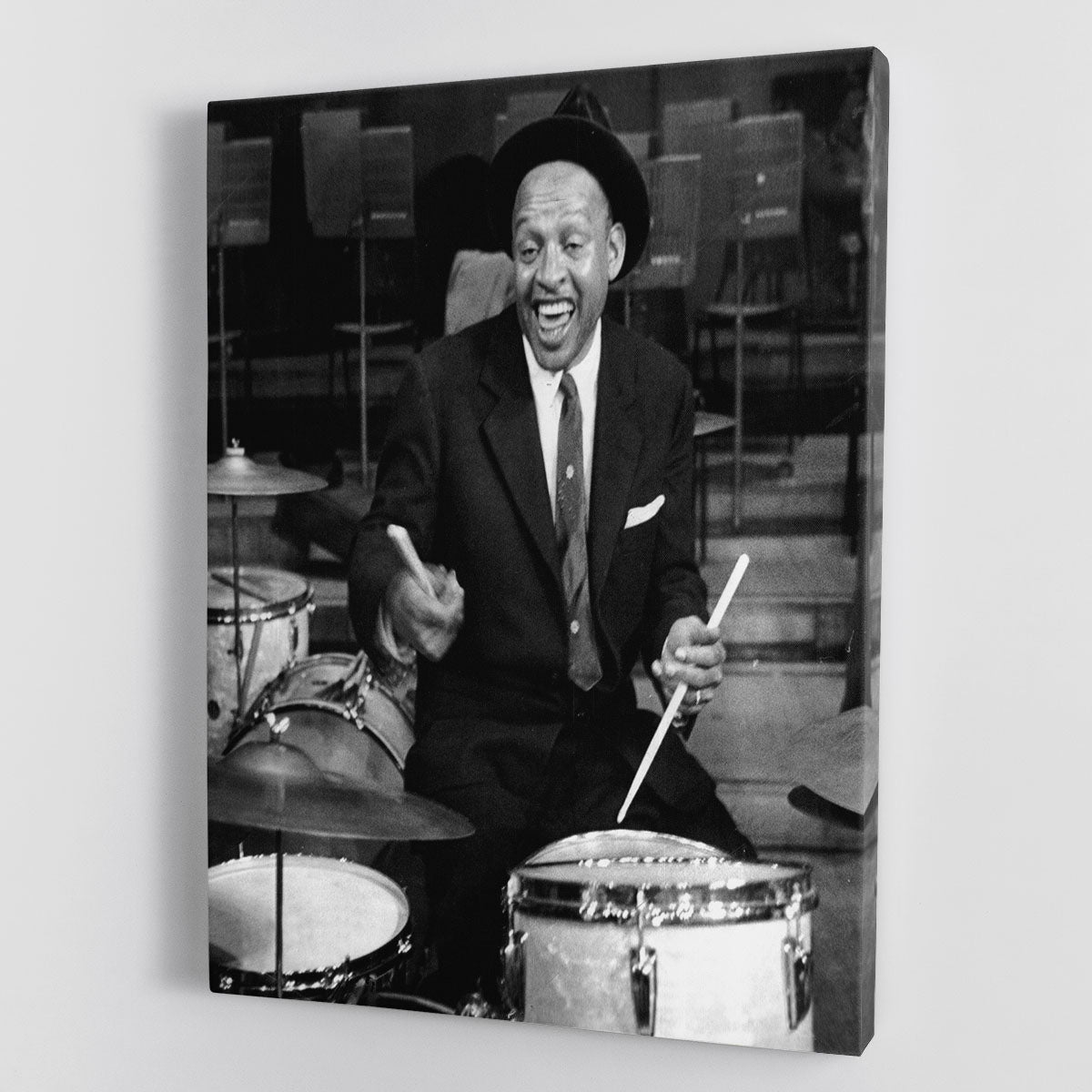 Lionel Hampton on the drums Canvas Print or Poster - Canvas Art Rocks - 1