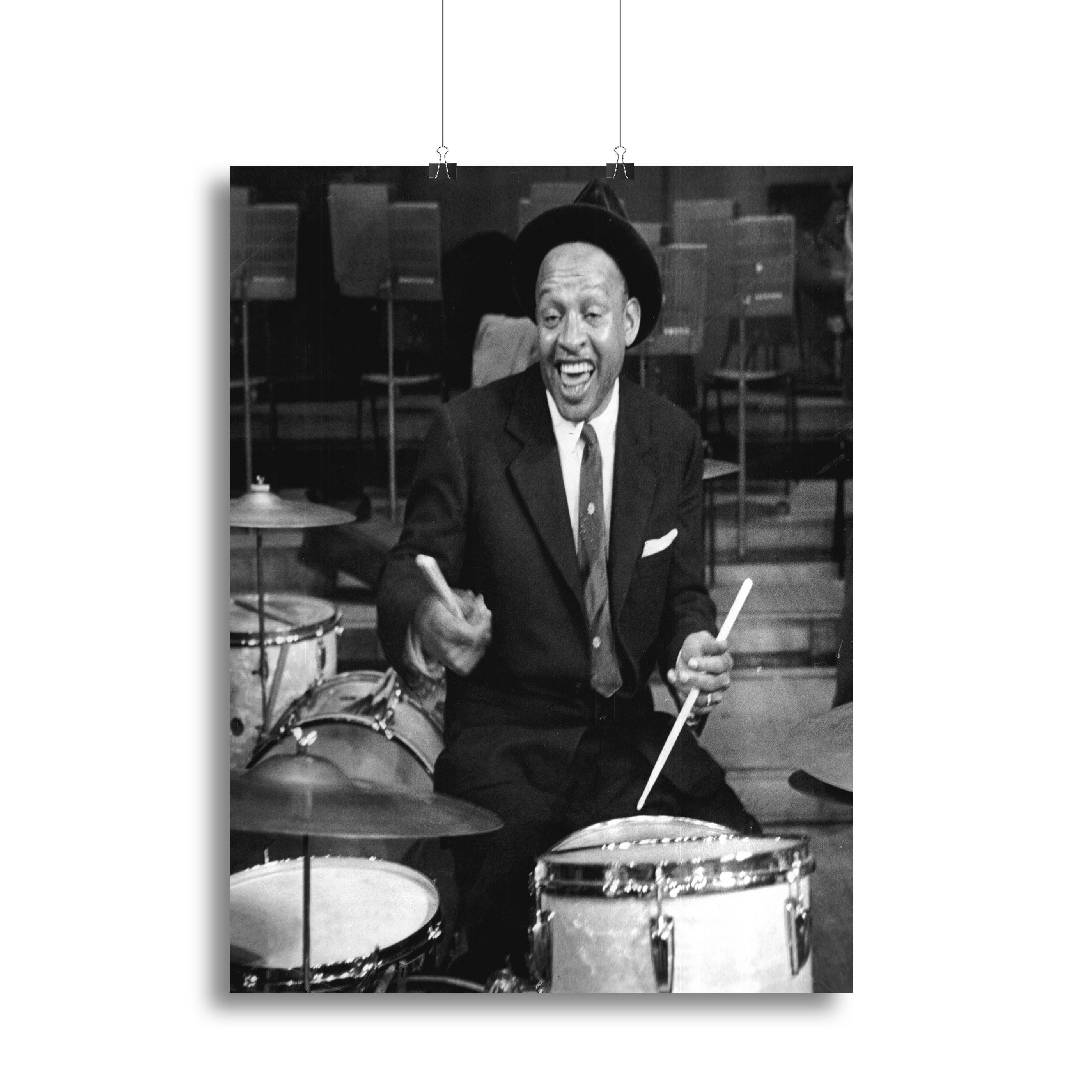 Lionel Hampton on the drums Canvas Print or Poster - Canvas Art Rocks - 2
