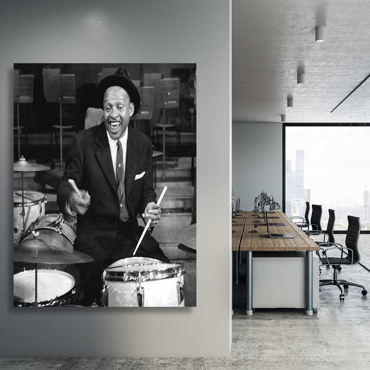 Lionel Hampton on the drums Canvas Print or Poster - Canvas Art Rocks - 3