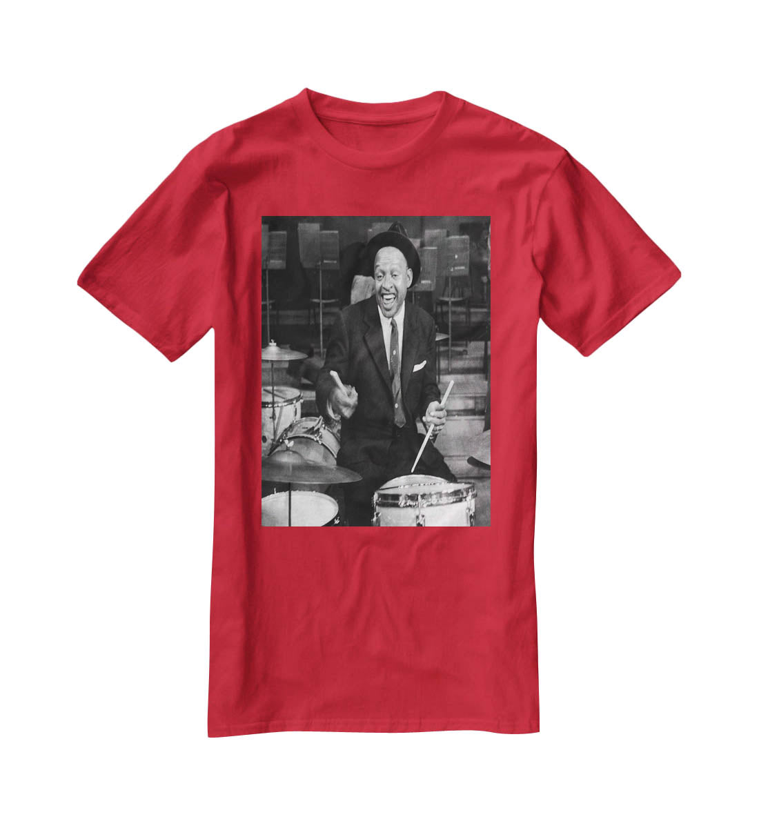 Lionel Hampton on the drums T-Shirt - Canvas Art Rocks - 4