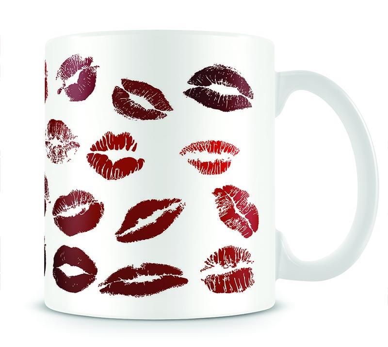 Lipstick Kisses Mug - Canvas Art Rocks - 1