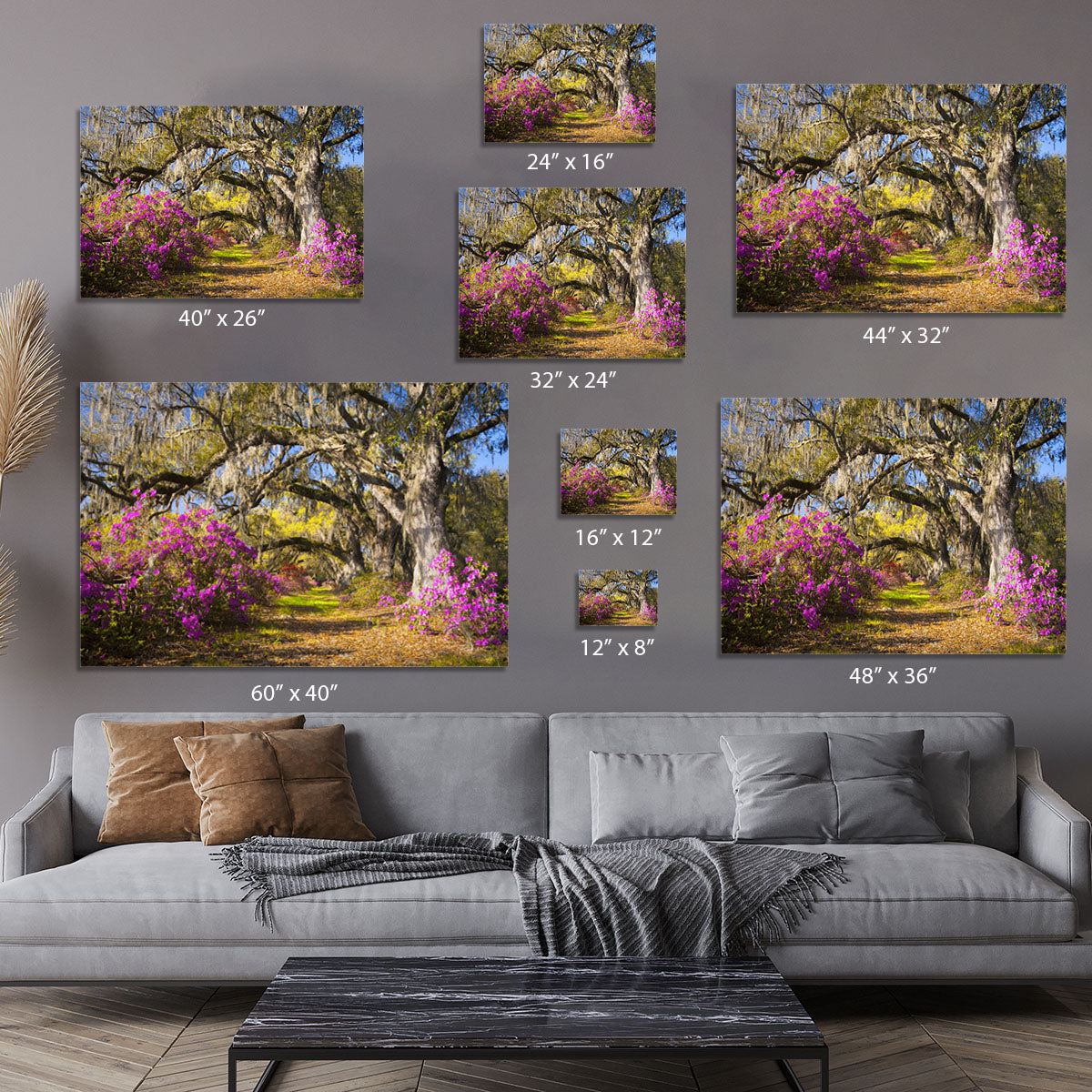 Live oak trees in morning sunlight Canvas Print or Poster - Canvas Art Rocks - 7