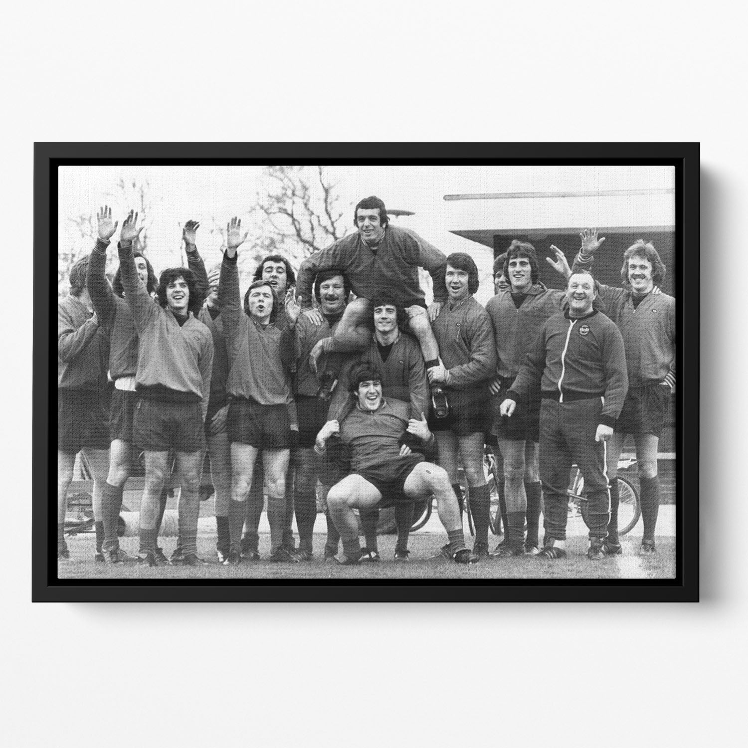Liverpool FC At Melwood Training Ground 1975 Floating Framed Canvas - Canvas Art Rocks - 2