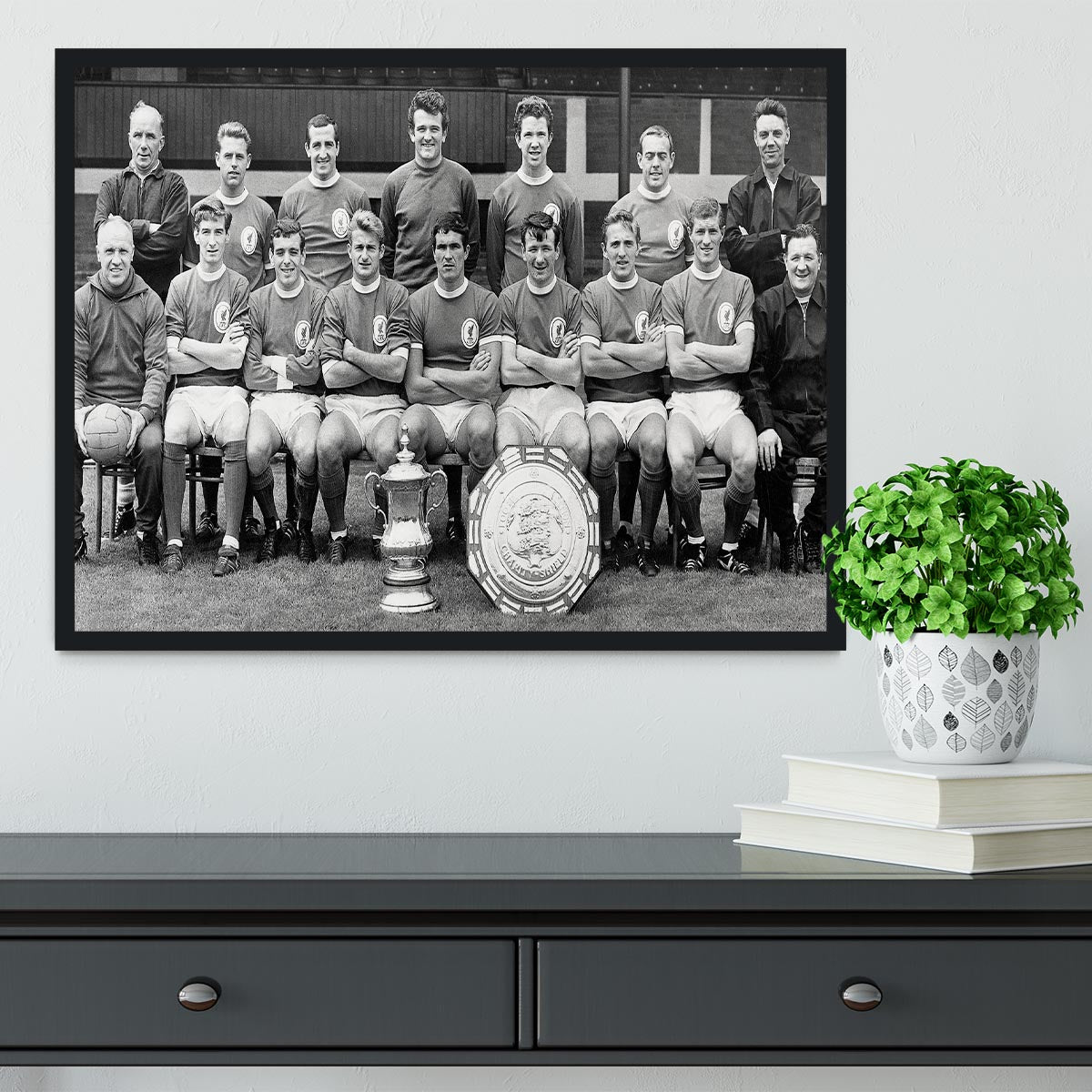 Liverpool Football Club With The FA Cup And The Charity Shield 1965 Framed Print - Canvas Art Rocks - 2