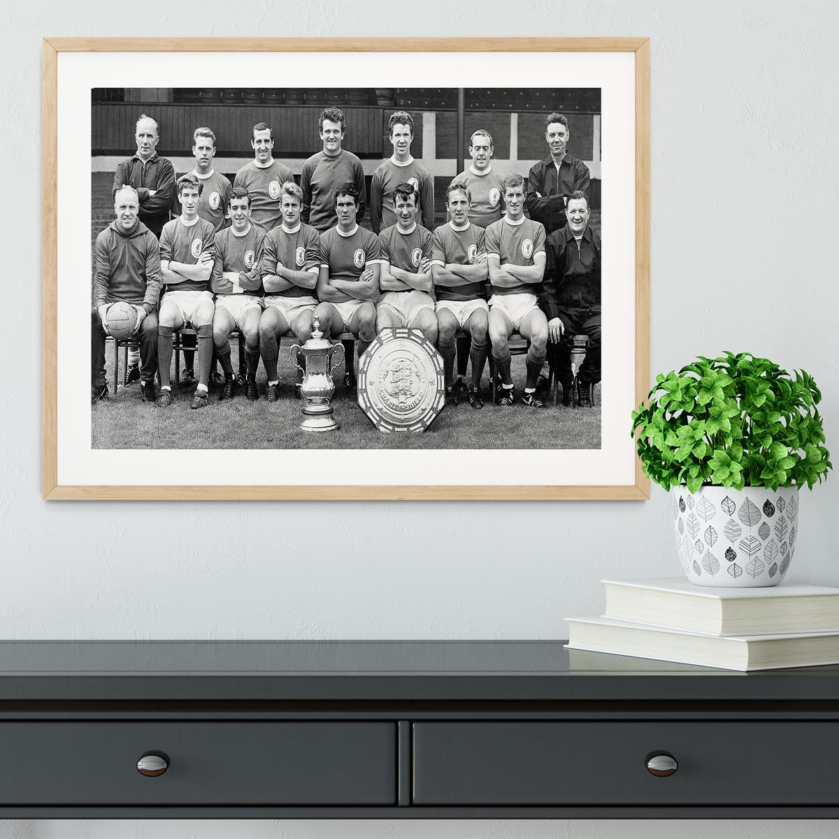 Liverpool Football Club With The FA Cup And The Charity Shield 1965 Framed Print - Canvas Art Rocks - 3