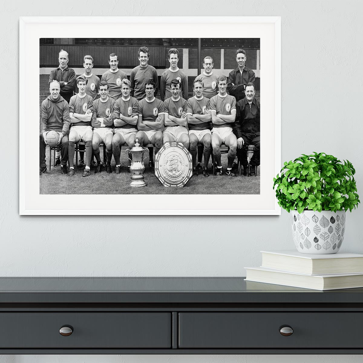 Liverpool Football Club With The FA Cup And The Charity Shield 1965 Framed Print - Canvas Art Rocks - 5