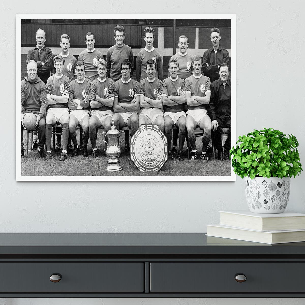 Liverpool Football Club With The FA Cup And The Charity Shield 1965 Framed Print - Canvas Art Rocks -6