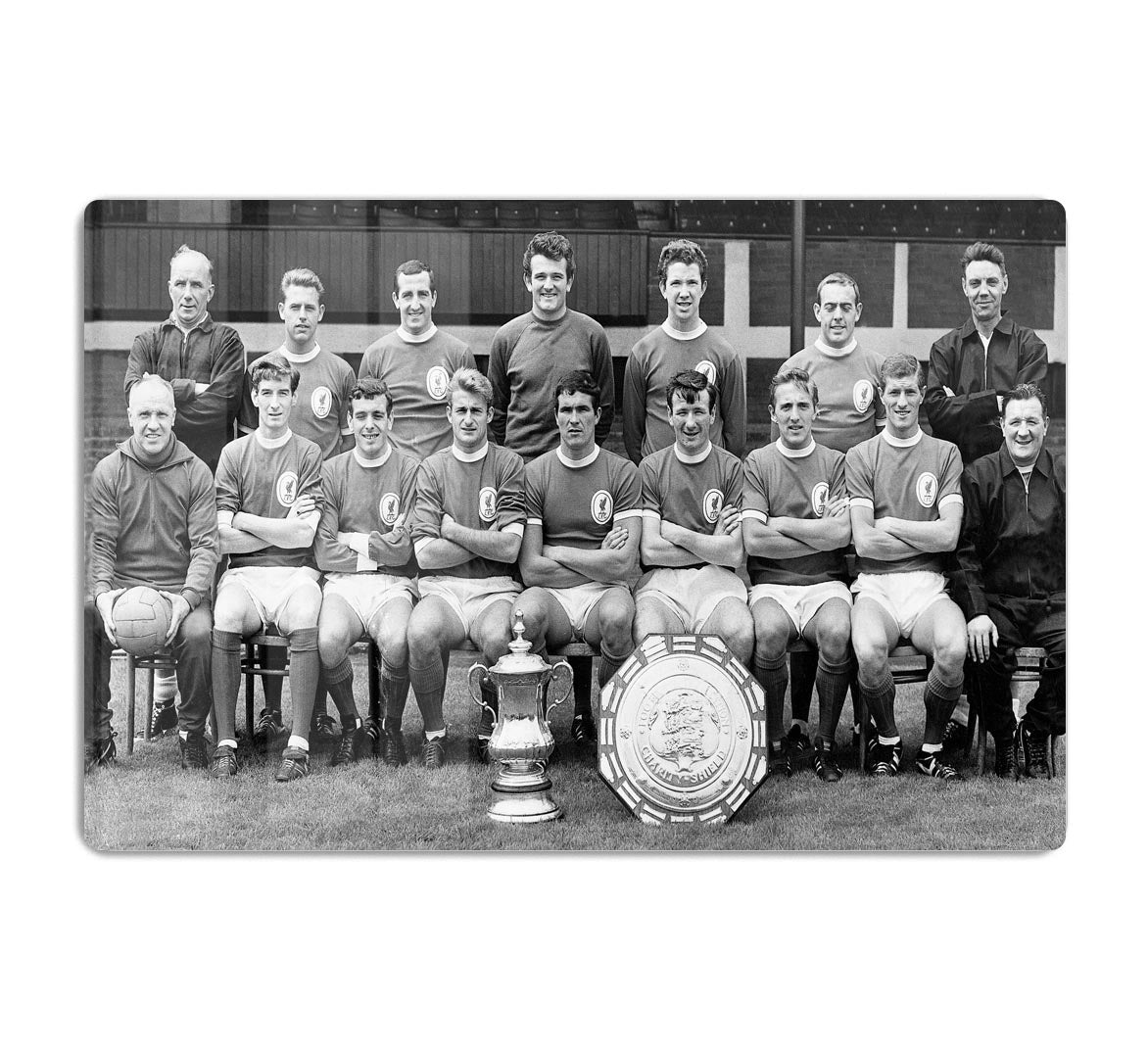 Liverpool Football Club With The FA Cup And The Charity Shield 1965 Acrylic Block - Canvas Art Rocks - 1
