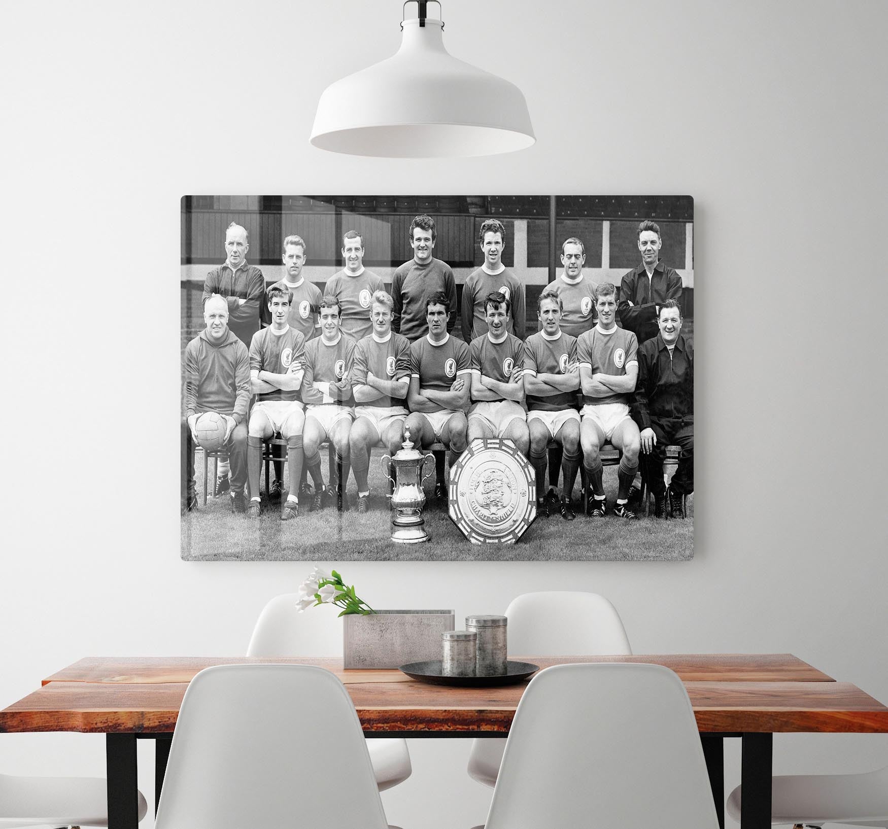 Liverpool Football Club With The FA Cup And The Charity Shield 1965 Acrylic Block - Canvas Art Rocks - 2