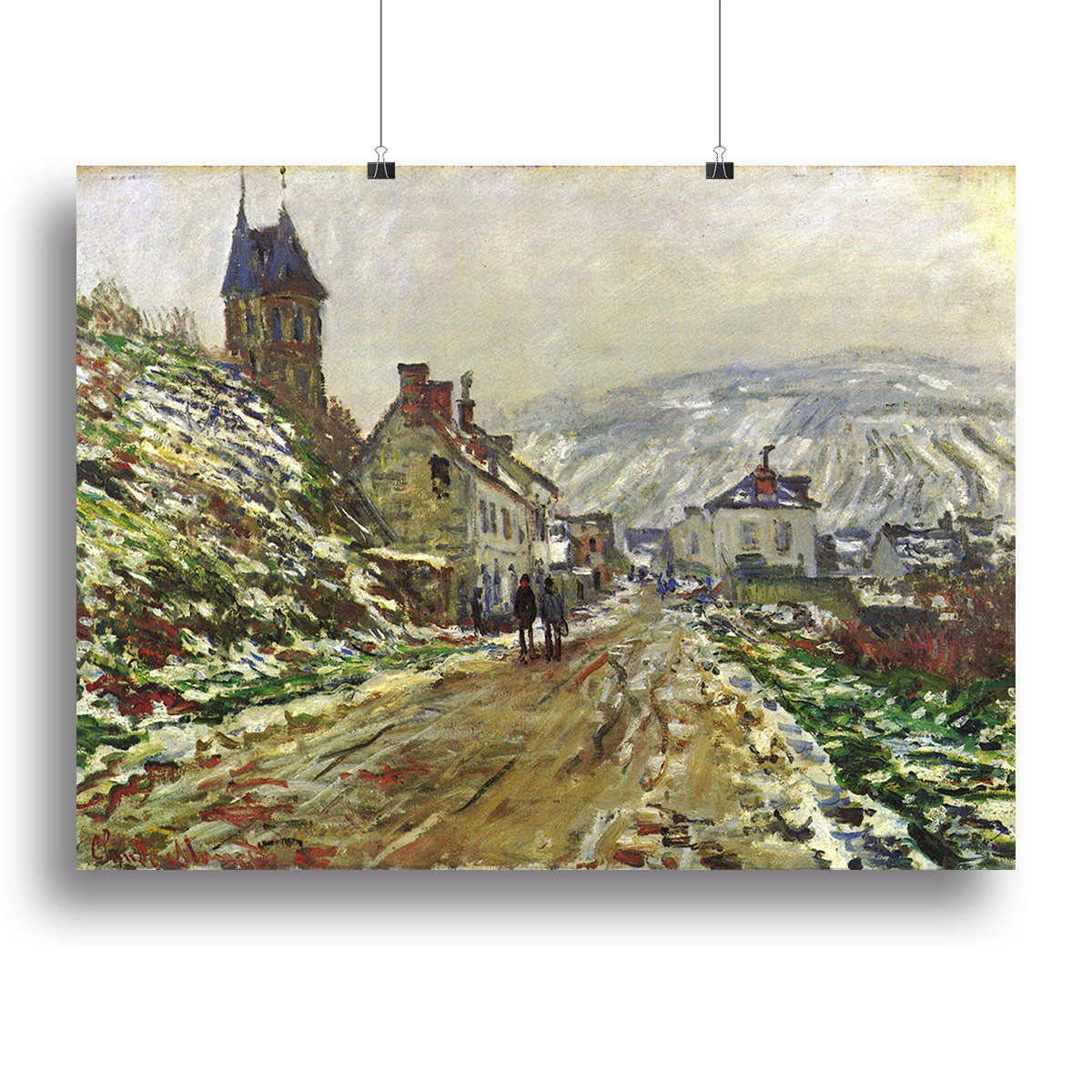 Local entrance of Vetheuil in the winter by Monet Canvas Print or Poster - Canvas Art Rocks - 2