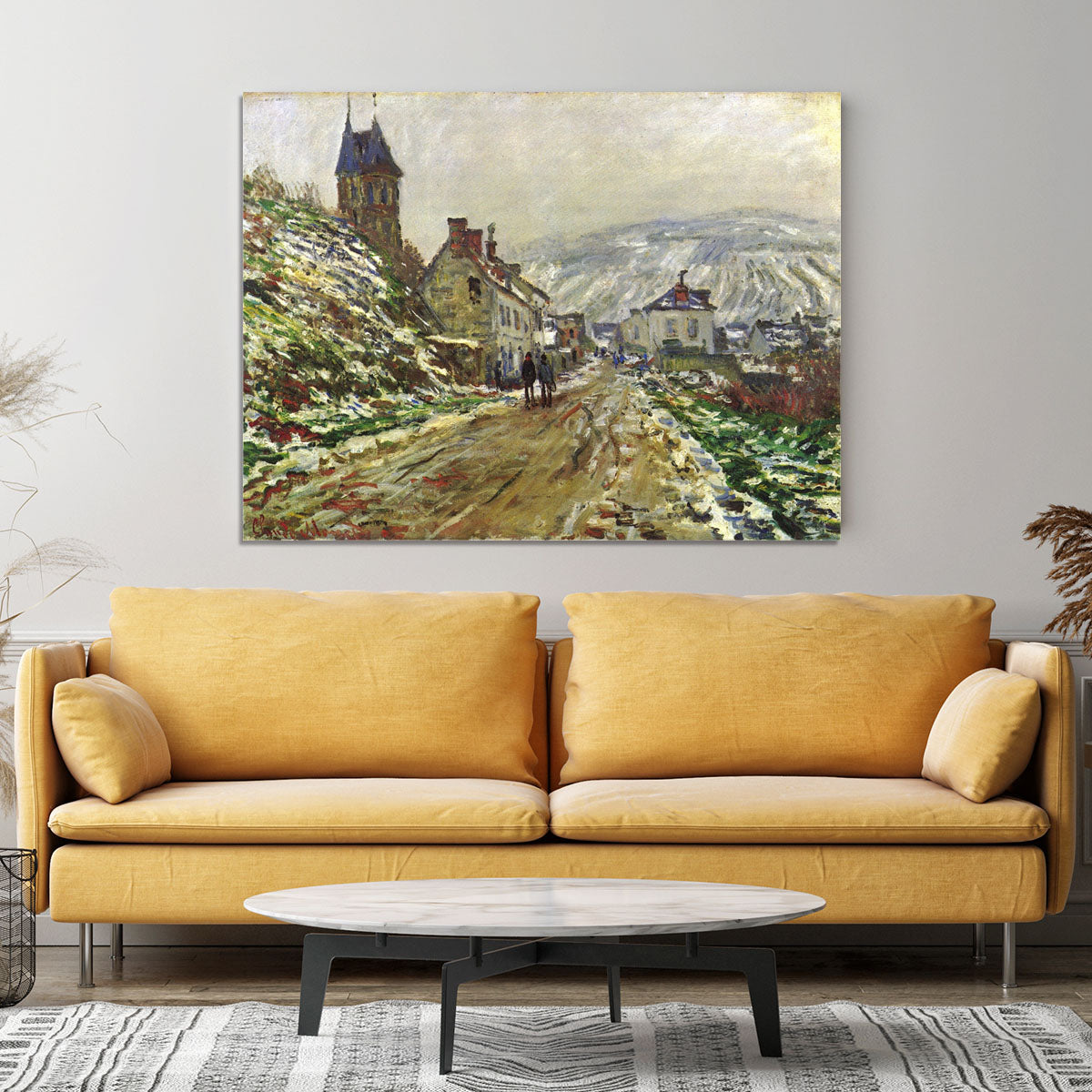 Local entrance of Vetheuil in the winter by Monet Canvas Print or Poster - Canvas Art Rocks - 4