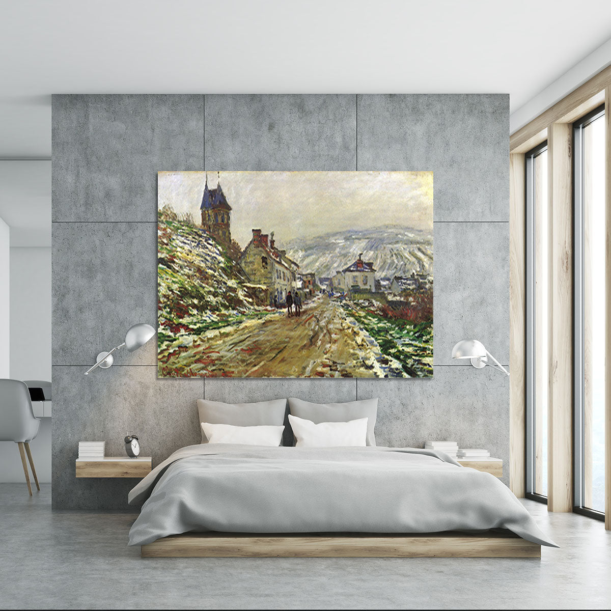 Local entrance of Vetheuil in the winter by Monet Canvas Print or Poster - Canvas Art Rocks - 5
