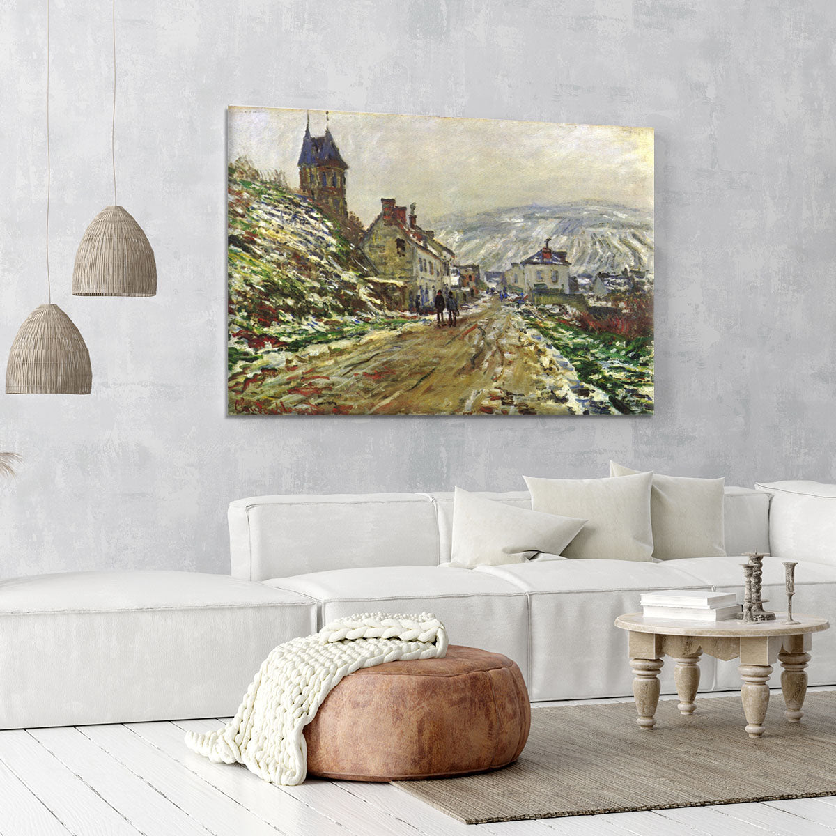 Local entrance of Vetheuil in the winter by Monet Canvas Print or Poster - Canvas Art Rocks - 6
