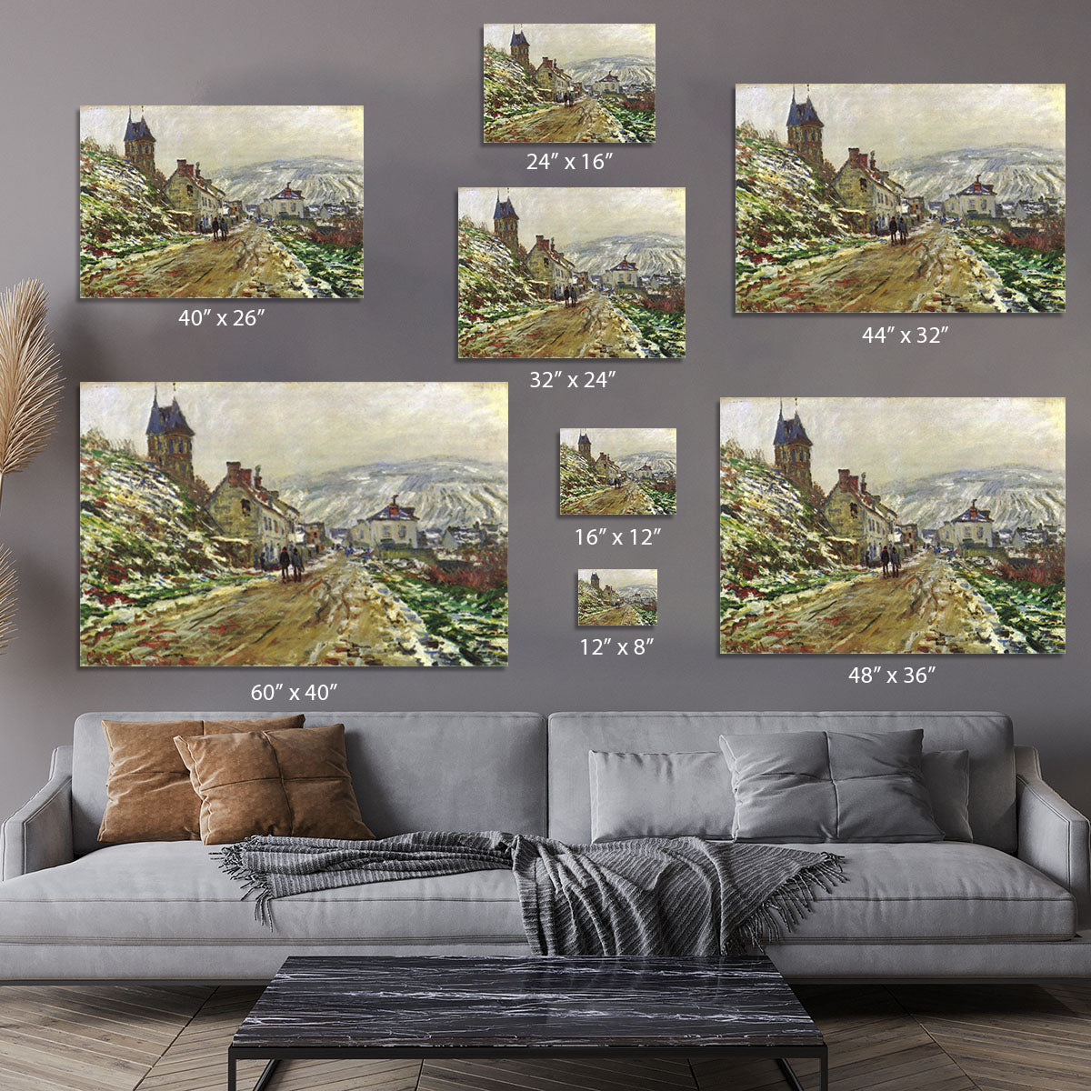 Local entrance of Vetheuil in the winter by Monet Canvas Print or Poster - Canvas Art Rocks - 7