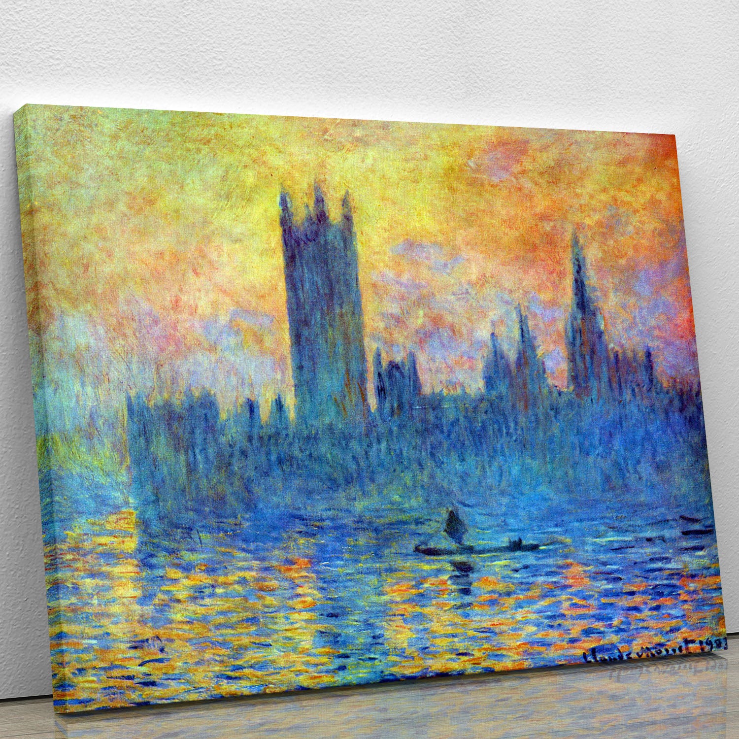 London Parliament in Winter by Monet Canvas Print or Poster - Canvas Art Rocks - 1