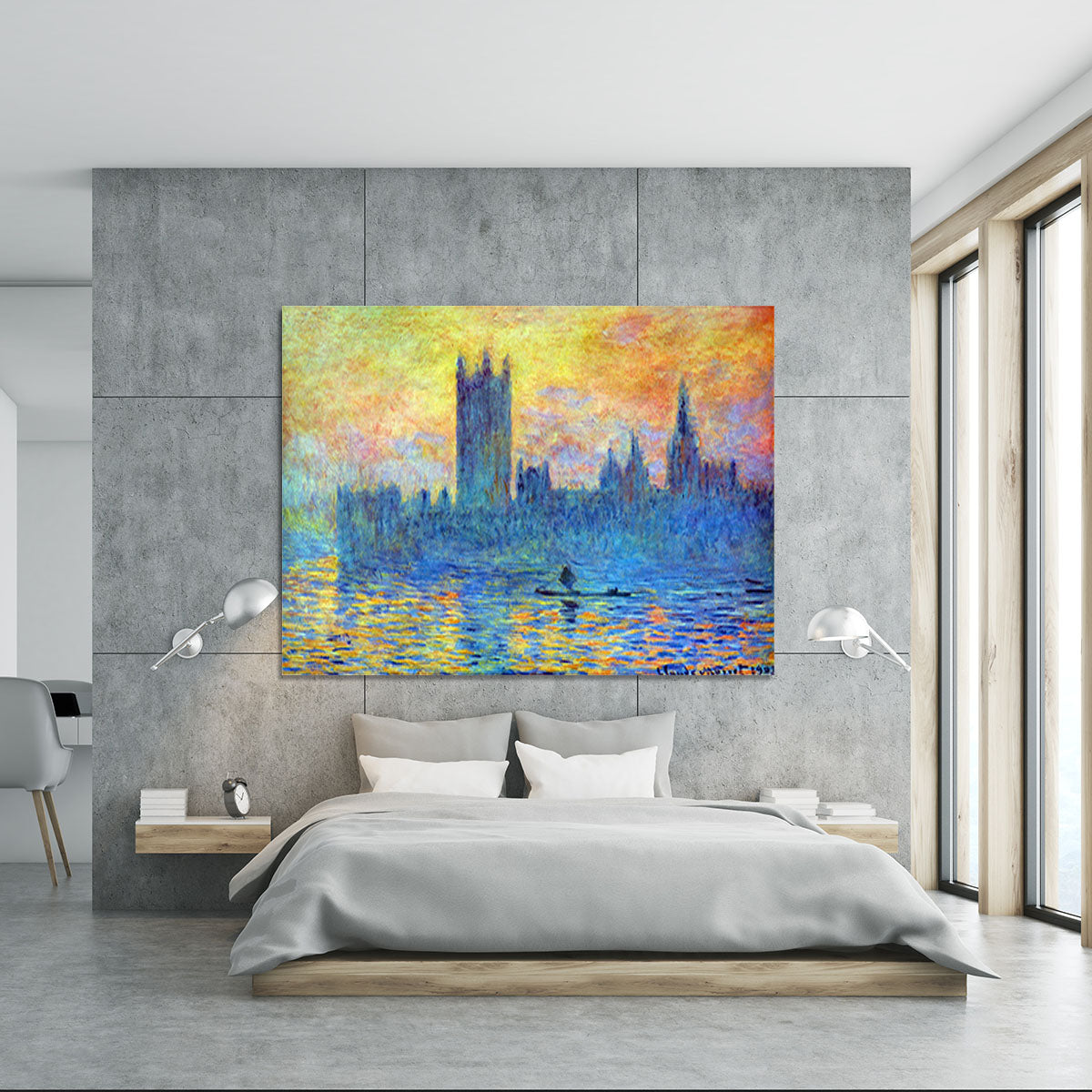 London Parliament in Winter by Monet Canvas Print or Poster - Canvas Art Rocks - 5