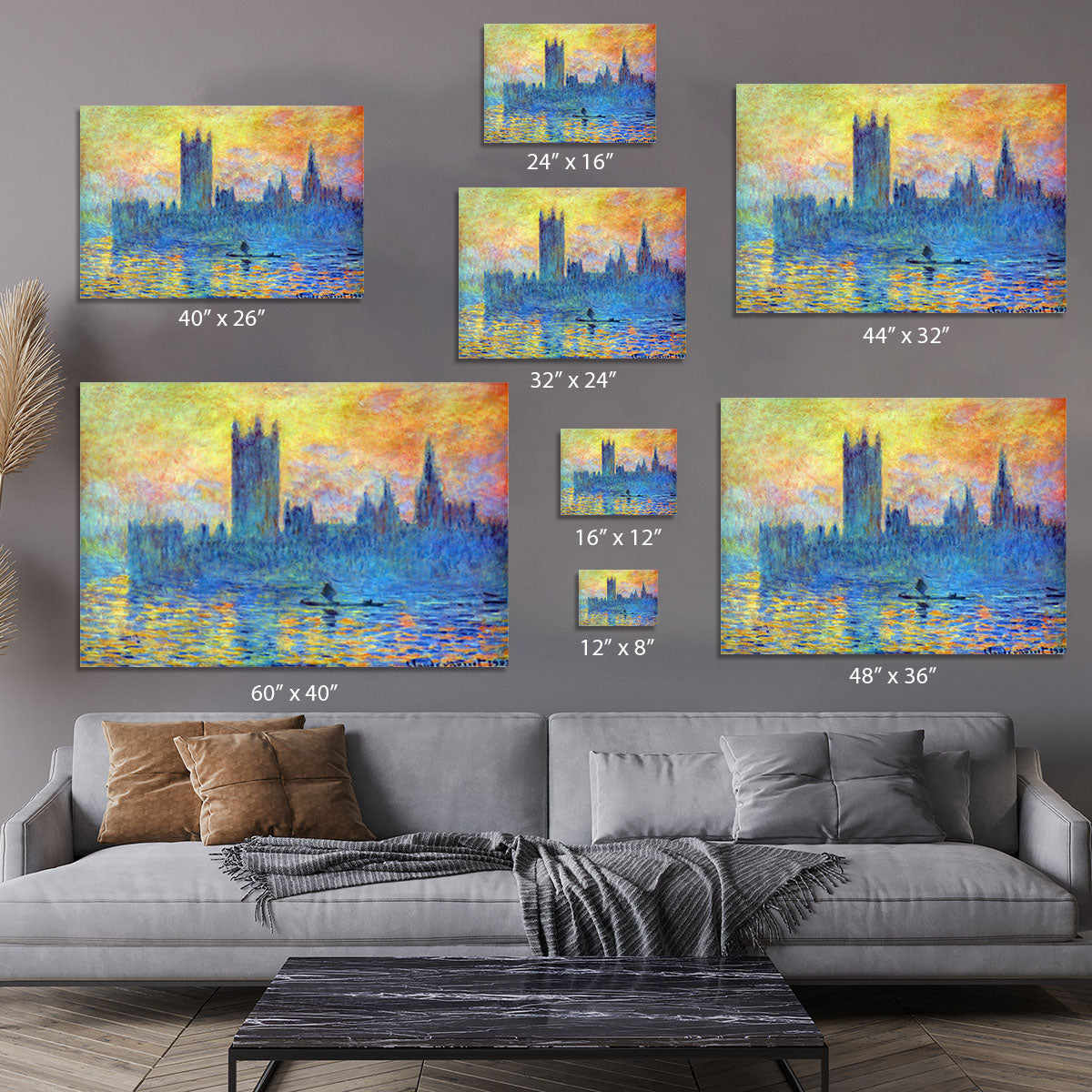London Parliament in Winter by Monet Canvas Print or Poster - Canvas Art Rocks - 7