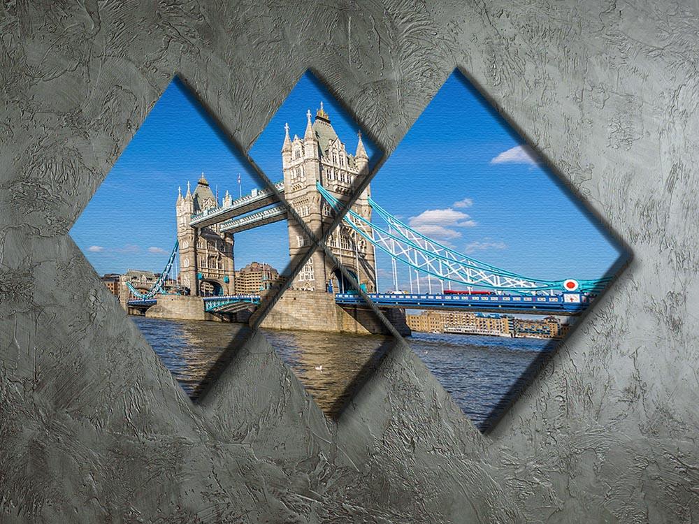 London Tower Bridge 4 Square Multi Panel Canvas  - Canvas Art Rocks - 2