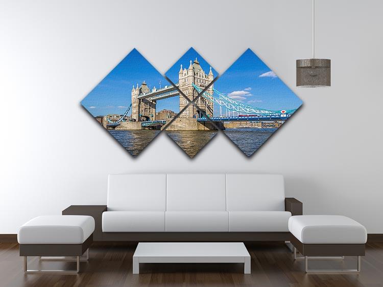 London Tower Bridge 4 Square Multi Panel Canvas  - Canvas Art Rocks - 3