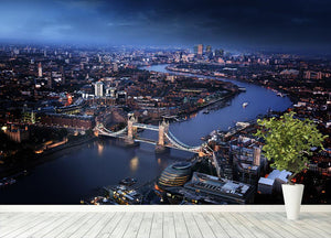 London aerial view with Tower Bridge Wall Mural Wallpaper - Canvas Art Rocks - 4