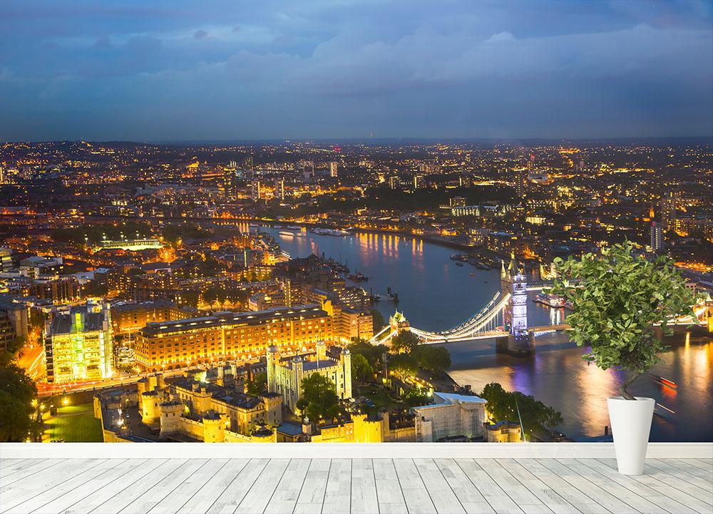 London at sunset City background Wall Mural Wallpaper - Canvas Art Rocks - 4