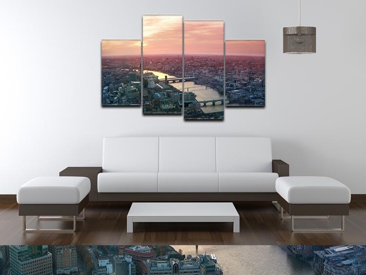 London business and financial aria view 4 Split Panel Canvas  - Canvas Art Rocks - 3