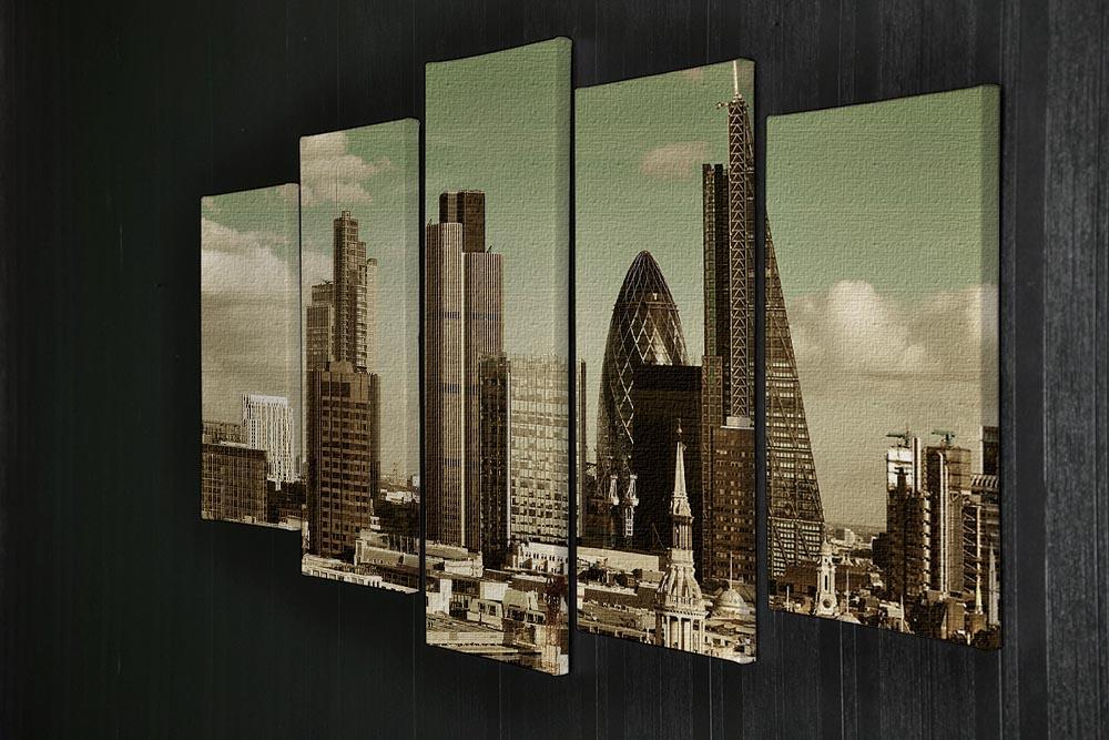 London city rooftop view with urban architectures 5 Split Panel Canvas  - Canvas Art Rocks - 2