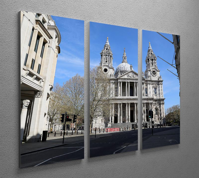 London under Lockdown 2020 St Pauls Cathedral 3 Split Panel Canvas Print - Canvas Art Rocks - 2