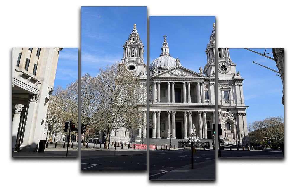 London under Lockdown 2020 St Pauls Cathedral 4 Split Panel Canvas - Canvas Art Rocks - 1