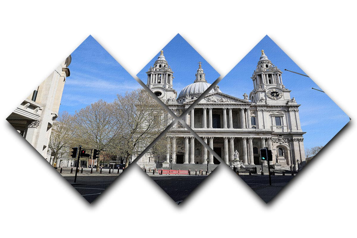 London under Lockdown 2020 St Pauls Cathedral 4 Square Multi Panel Canvas - Canvas Art Rocks - 1