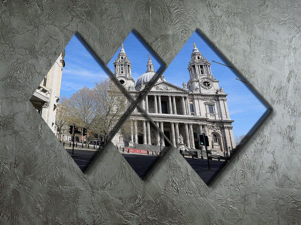London under Lockdown 2020 St Pauls Cathedral 4 Square Multi Panel Canvas - Canvas Art Rocks - 2