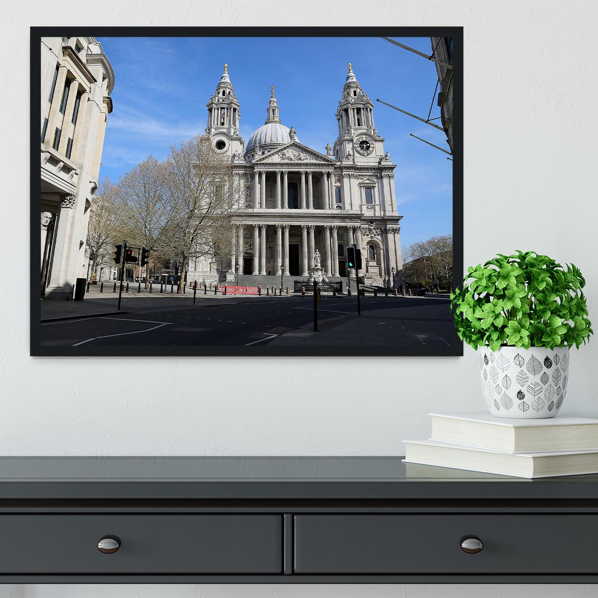 London under Lockdown 2020 St Pauls Cathedral Framed Print - Canvas Art Rocks - 2