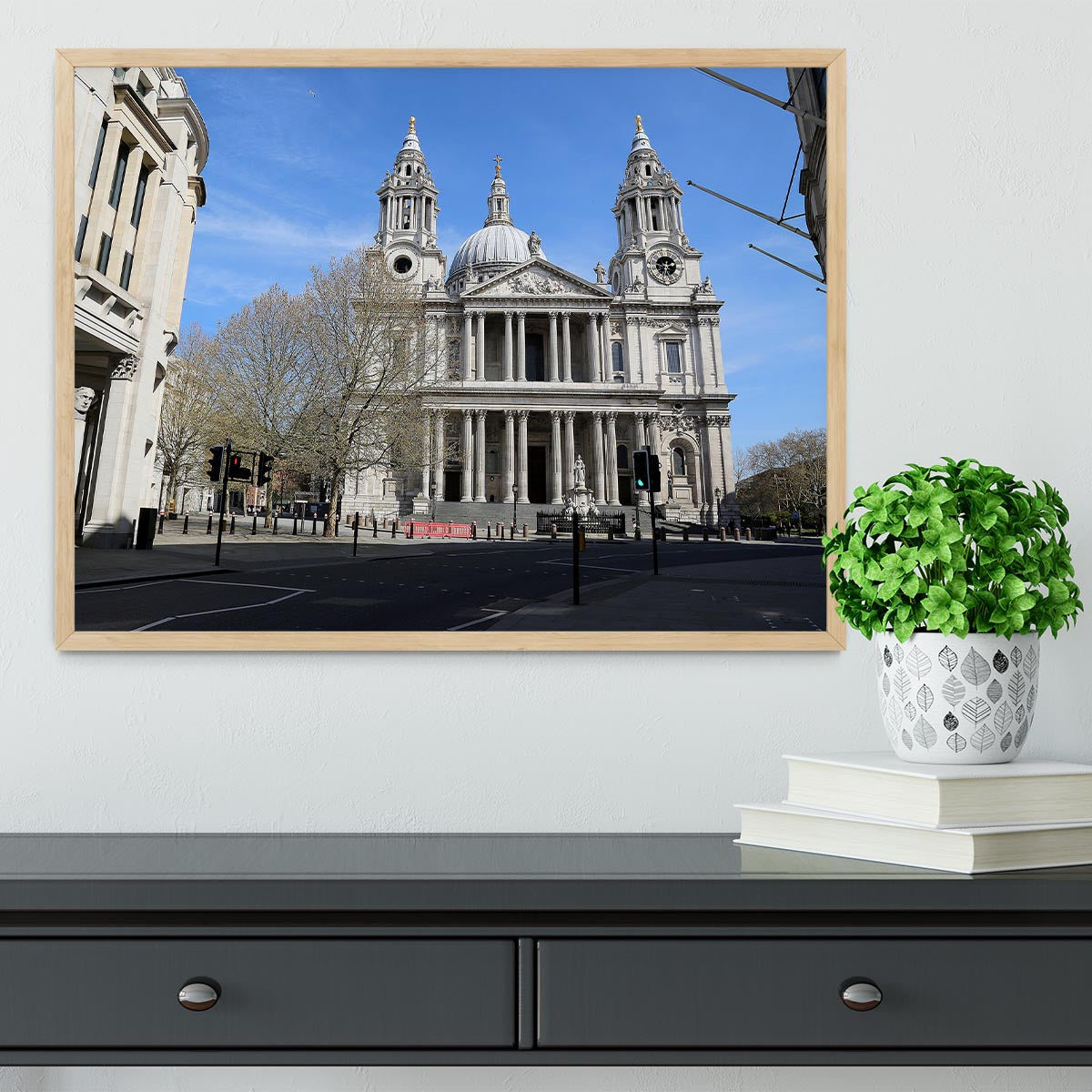London under Lockdown 2020 St Pauls Cathedral Framed Print - Canvas Art Rocks - 4