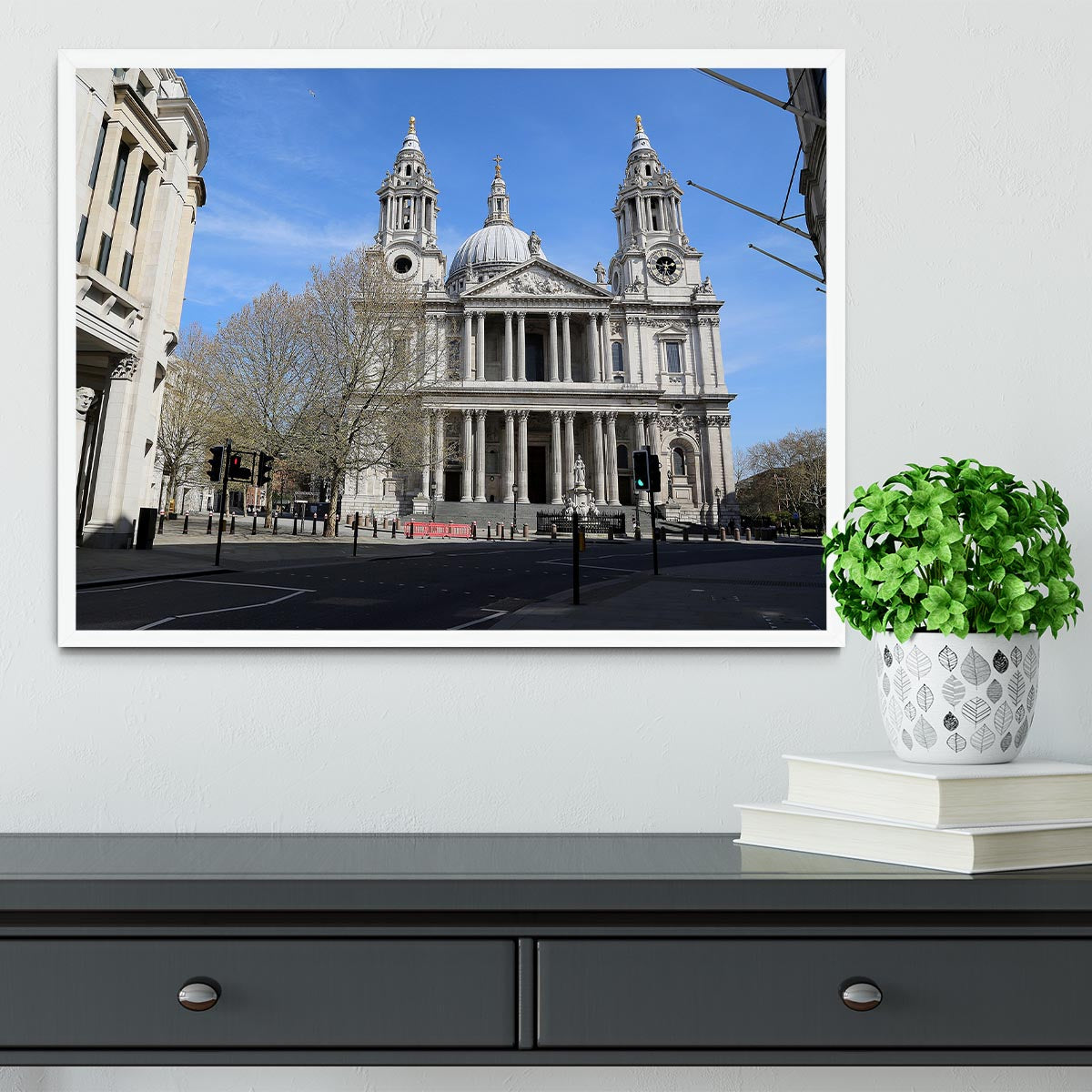 London under Lockdown 2020 St Pauls Cathedral Framed Print - Canvas Art Rocks -6