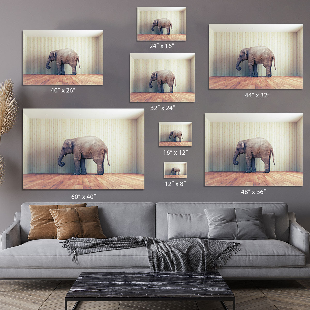 Lone elephant in the room Canvas Print or Poster - Canvas Art Rocks - 7