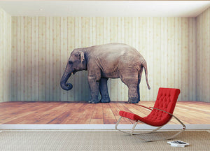 Lone elephant in the room Wall Mural Wallpaper - Canvas Art Rocks - 2