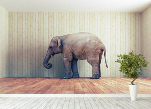 Lone elephant in the room Wall Mural Wallpaper - Canvas Art Rocks - 4